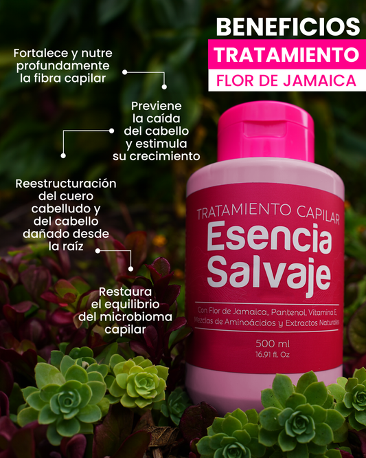 Tratamiento Capilar Esencia Salvaje Flor De Jamaica 500ml