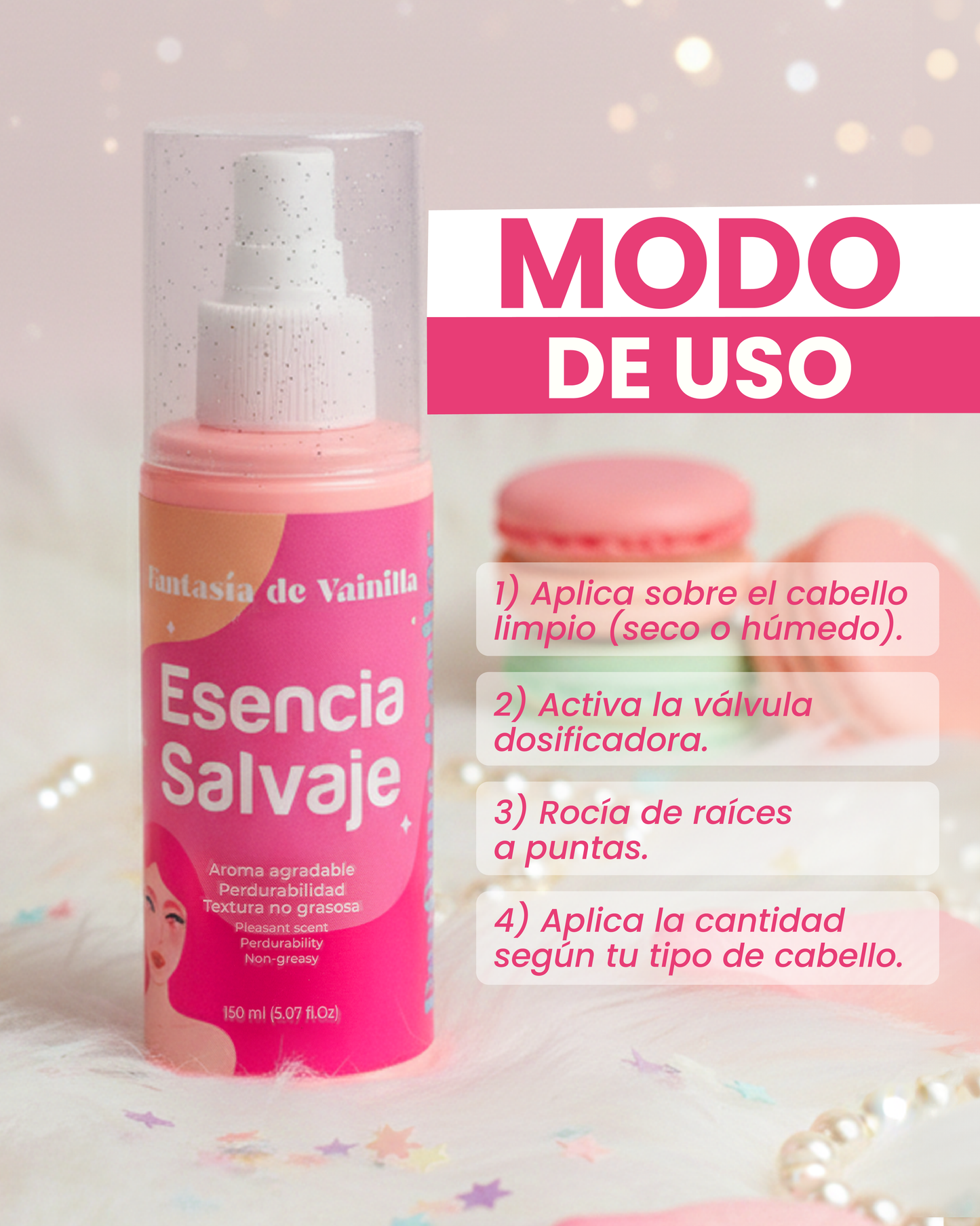Perfume Capilar Esencia Salvaje Fantasía Vainilla 150ml