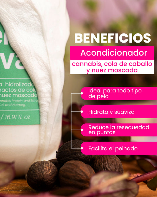Acondicionador Cannabis, Cola de caballo y Nuez