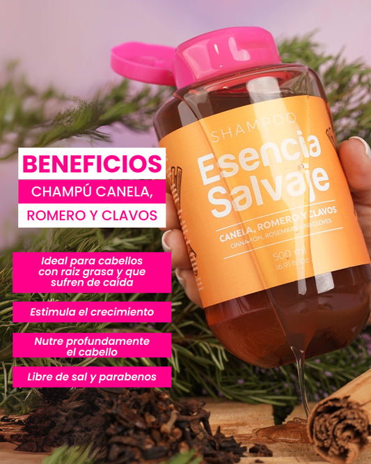 Champú Esencia Salvaje Canela, Romero Y Clavos 500ml