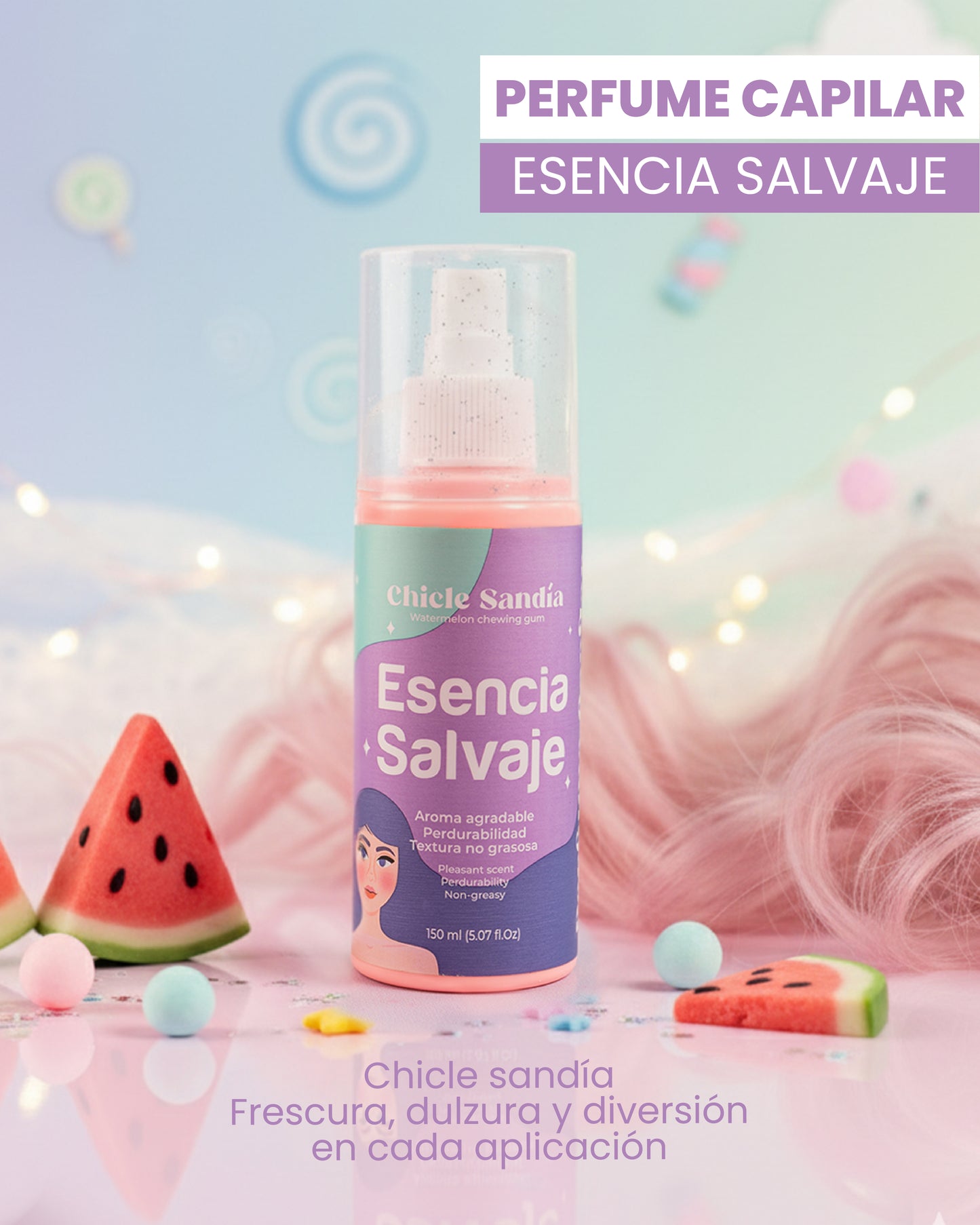 Perfume Capilar Esencia Salvaje Chicle- Sandia