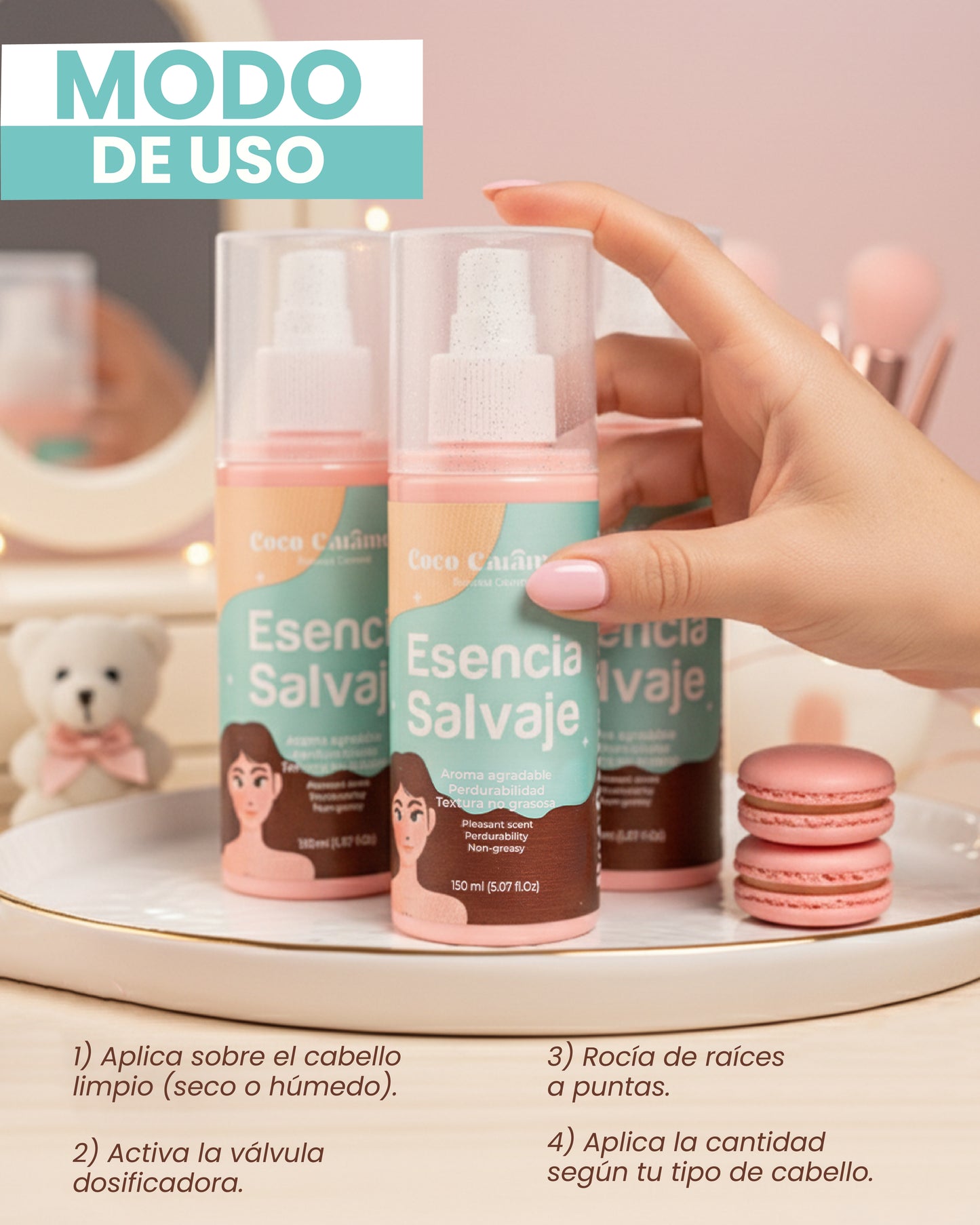 Perfume Capilar Esencia Salvaje Coco-Caramelo