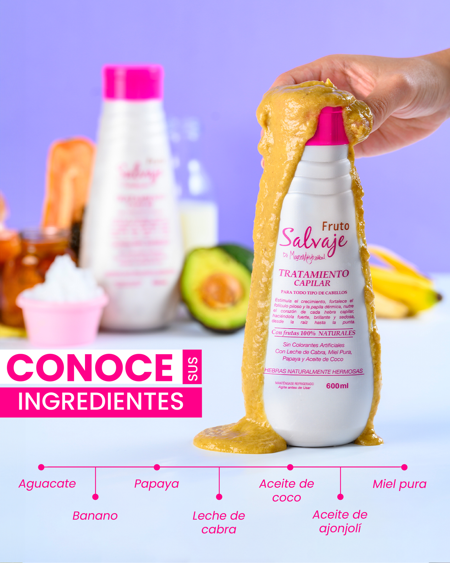 Tratamiento Capilar De Frutas Refrigerado (Aceite De Coco) 600ml
