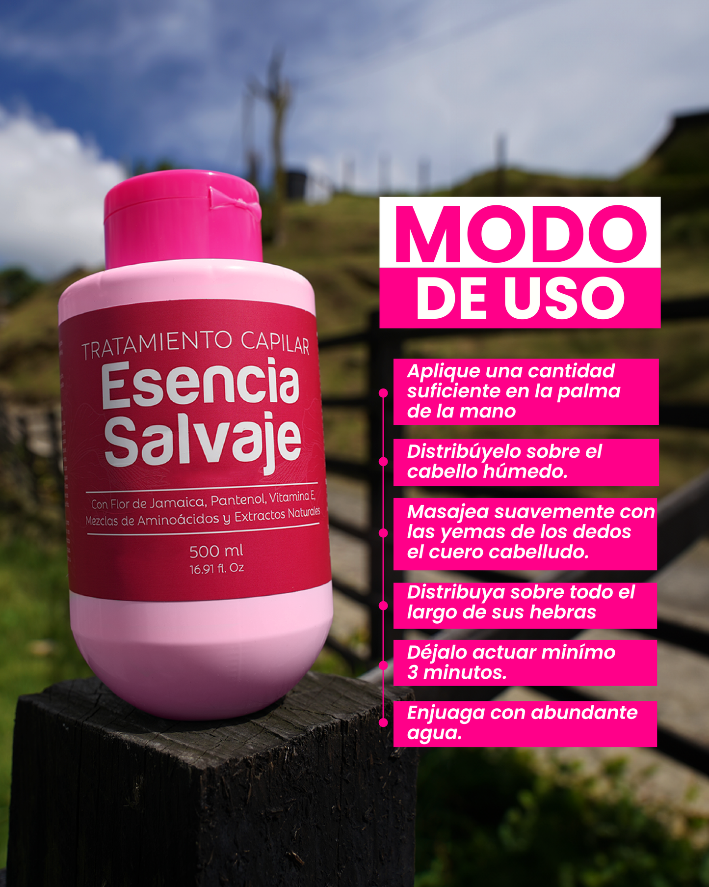 Tratamiento Capilar Esencia Salvaje Flor De Jamaica 500ml